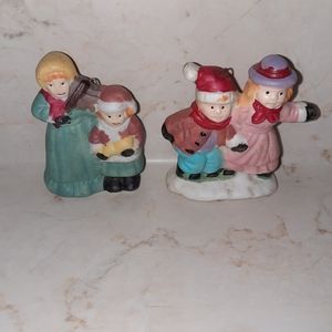 Vintage Ceramic Christmas Tree Ornaments Village People